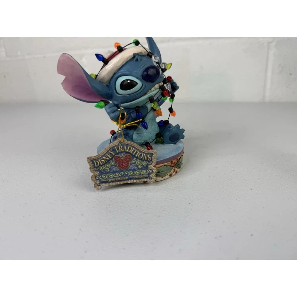 Enesco Jim Shore Disney - Stitch Wrapped in Christmas Lights 4.75